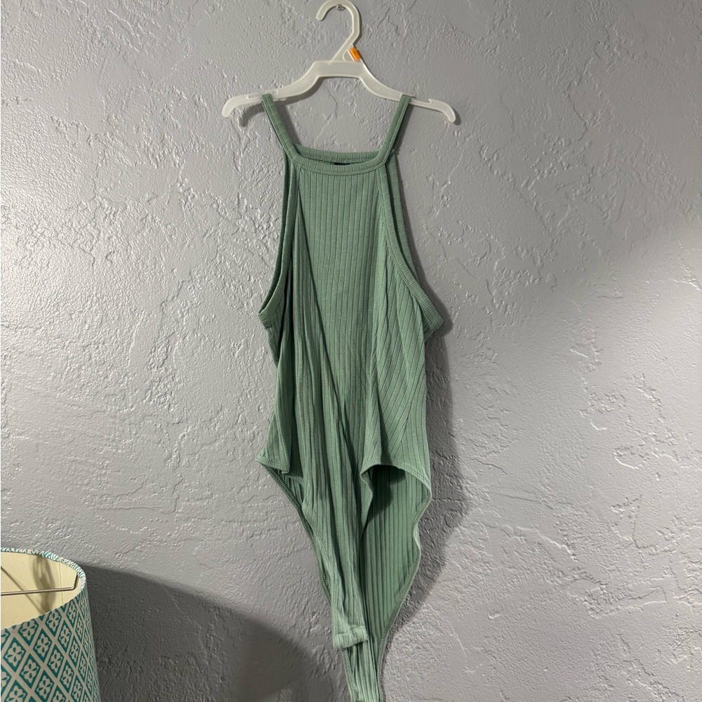 Mint Green Ribbed Tank Top Bodysuit